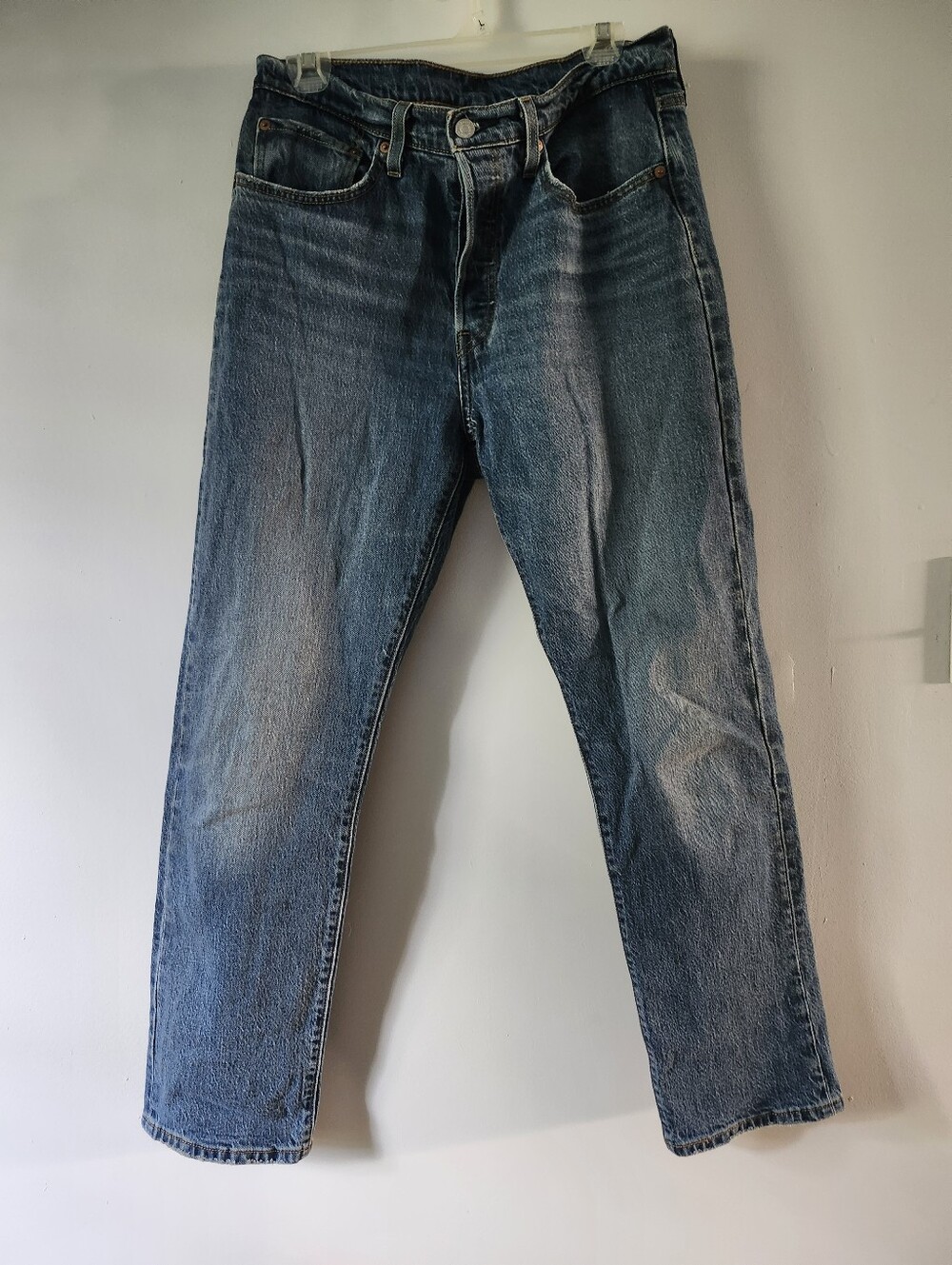 Levi's Classic Dark Wash Blue Jeans, Vintage Style Straight Leg